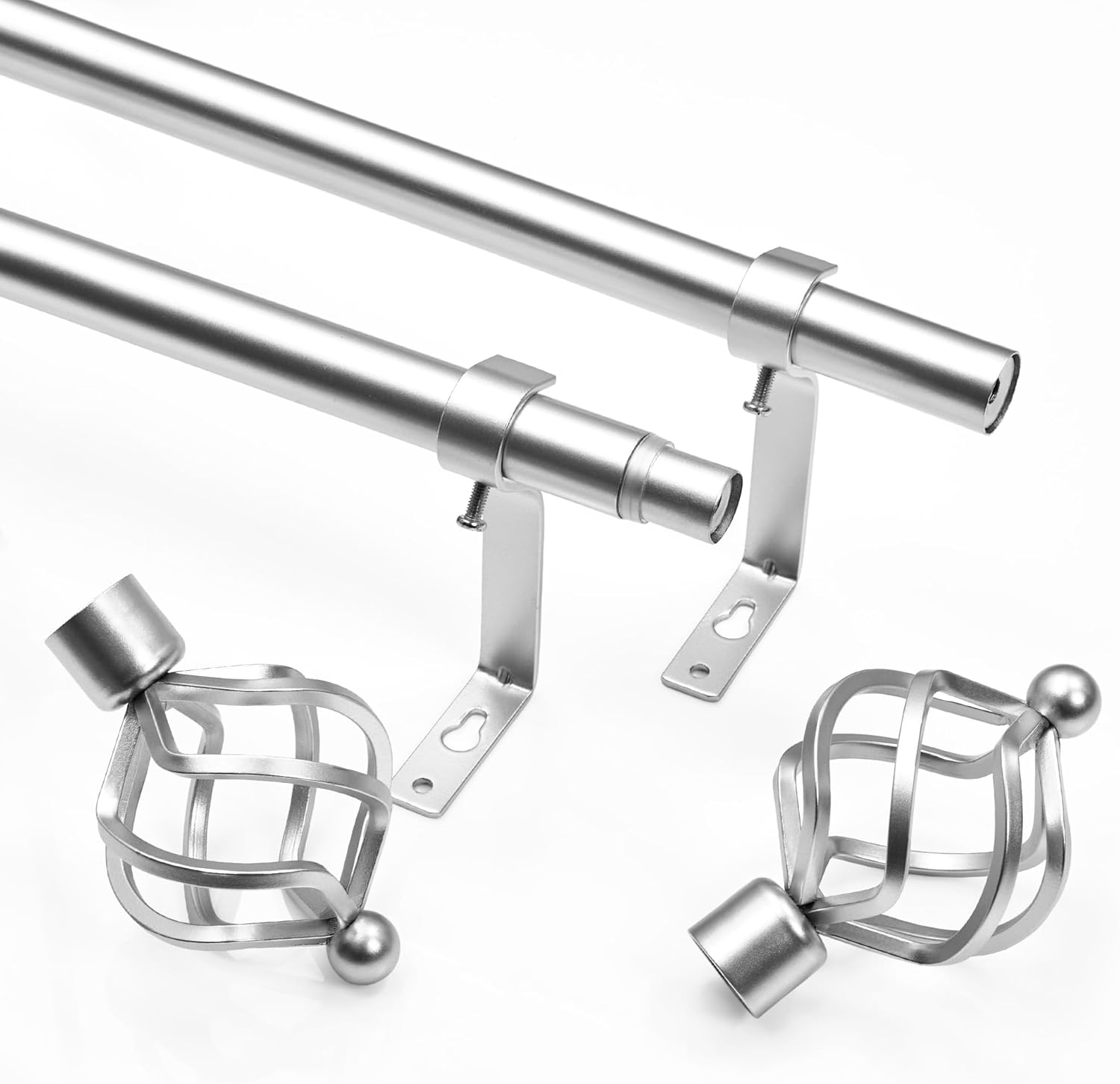 Thumbnail 6 de Deconovo Tringle à rideaux télescopique en métal extensible 76–249 cm, argent