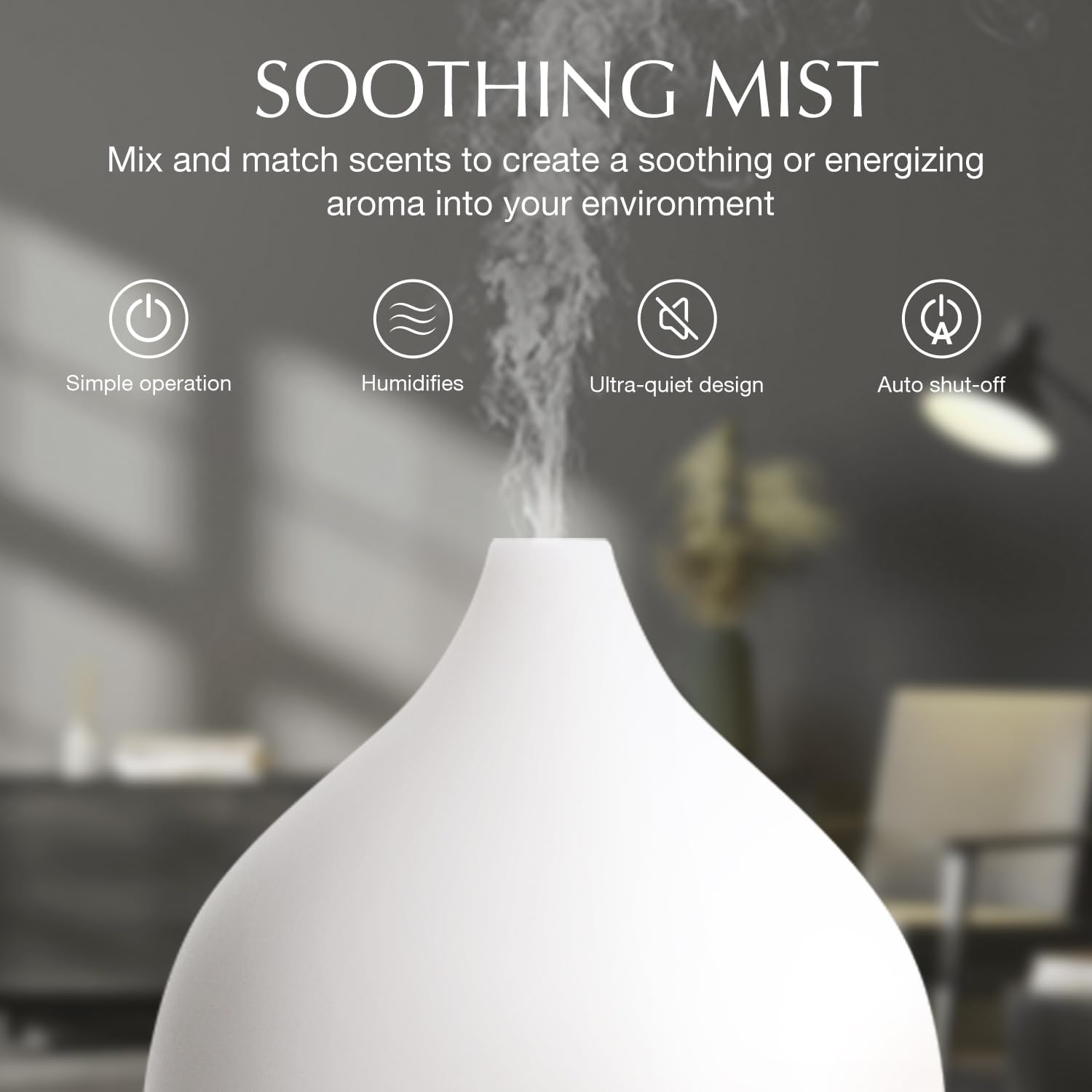 Thumbnail 2 de SALKING Essential Oil Diffuser 100ml – Small Ultrasonic Diffuser with Auto Shut-Off (Dark Wood)