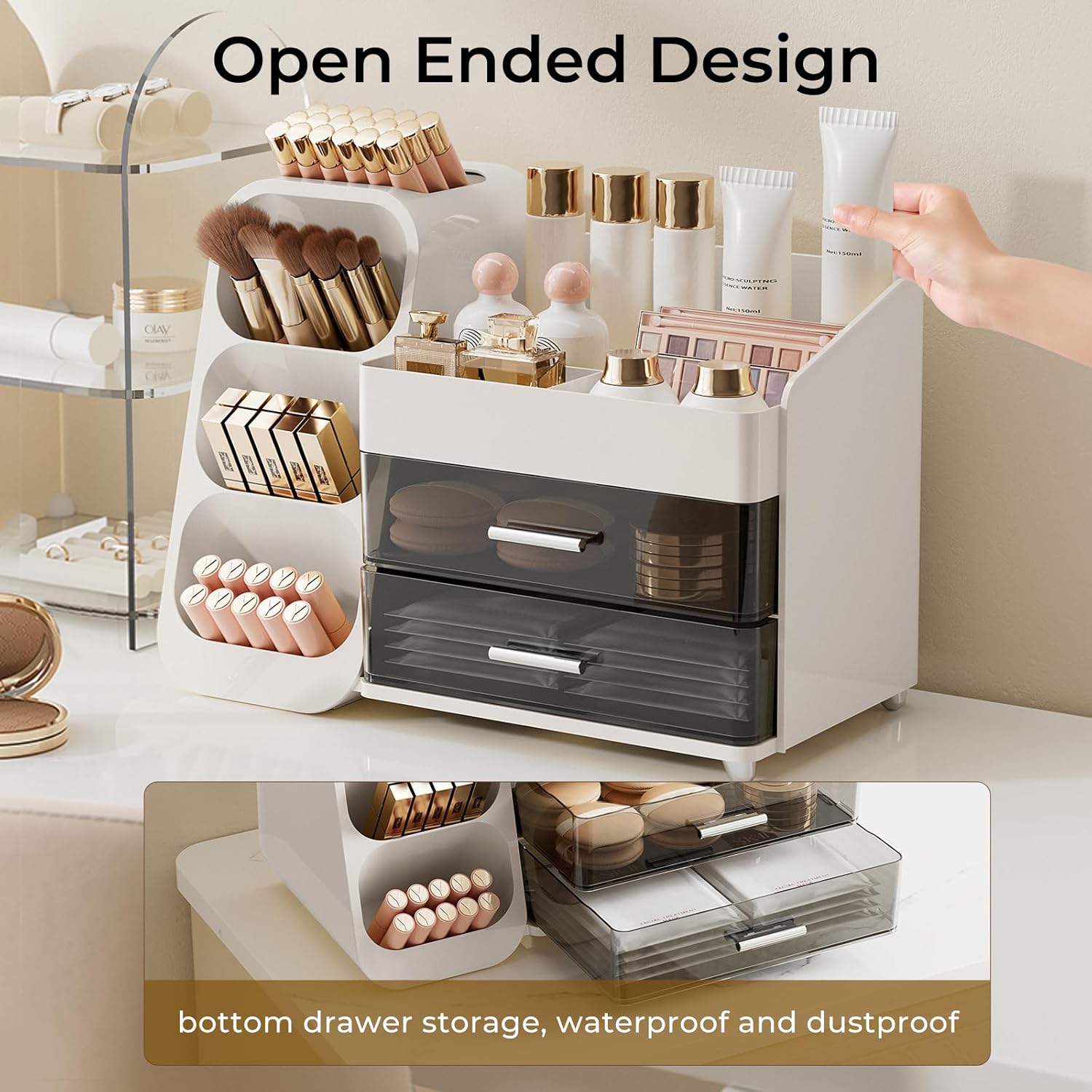 Thumbnail 5 de UFORU Makeup Organizer 2-drawer Vanity Organizer ๐