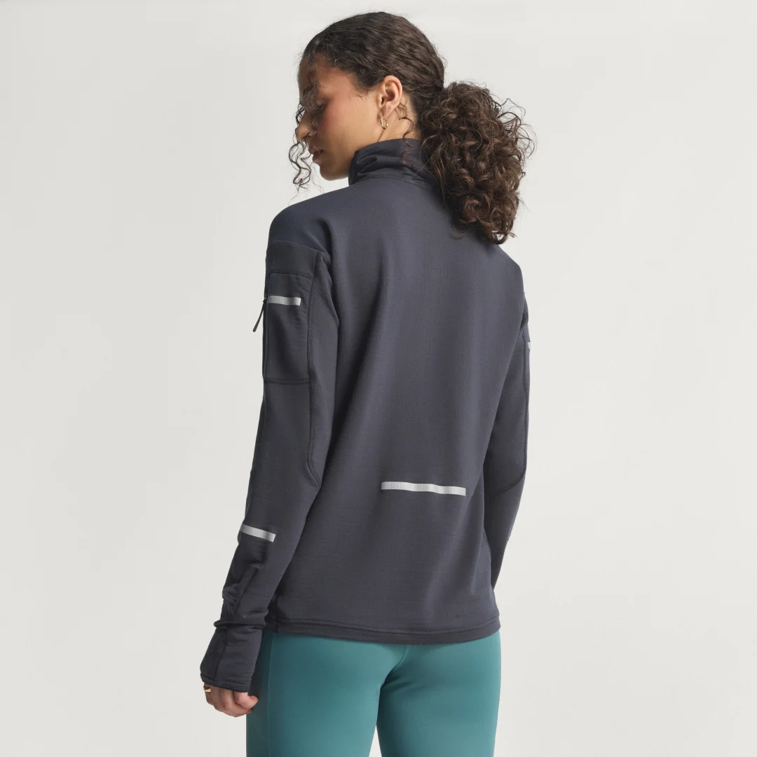 Detalle 2 de Camiseta de running Adi365 CLIMAWARM+ con cremallera al pecho de Adidas (Negro)