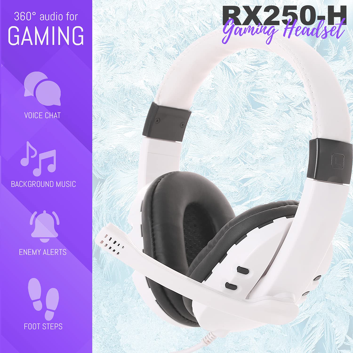 Thumbnail 5 de Hornet RX-250 4-in-1 Wired Gaming Bundle (Keyboard, Mouse, Headset, Mouse Pad) — White LED RGB Edition
