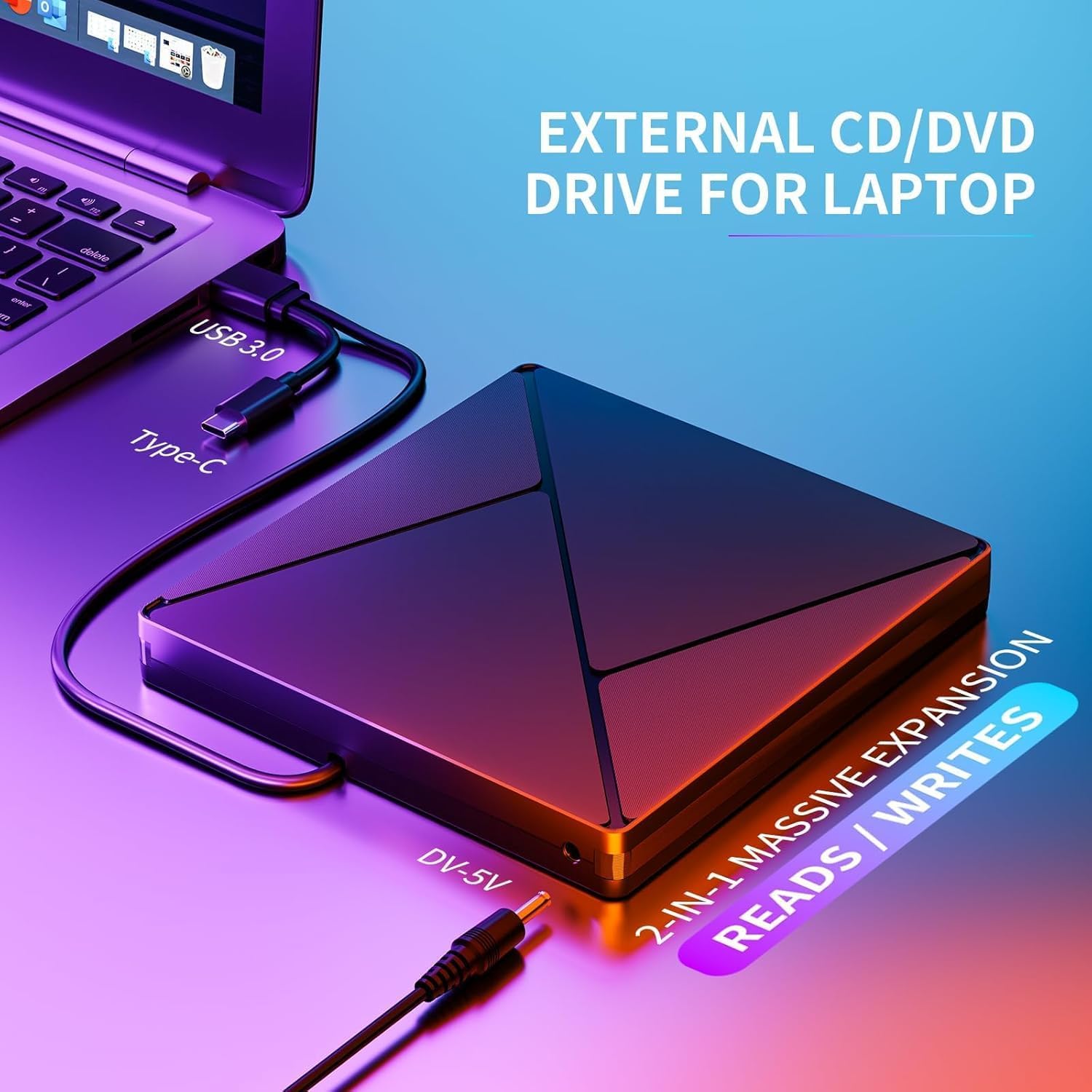 Thumbnail 6 de External CD DVD Drive USB 3.0 Portable 8x/24x