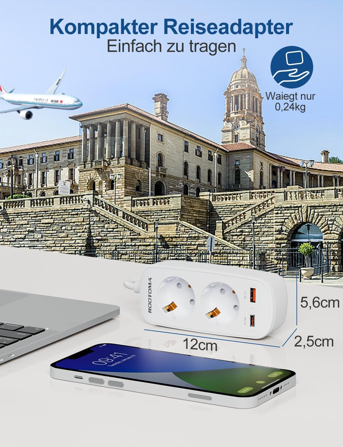 Thumbnail 3 de Adapter für Südafrika mit PD20W USB Schnellladegerät