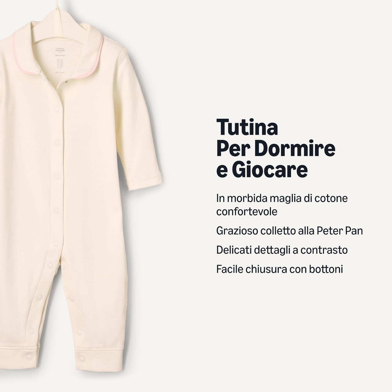 Thumbnail 1 de Amazon Essentials Tutina notte senza piedi unisex per bambini e ragazzi, con colletto Peter Pan