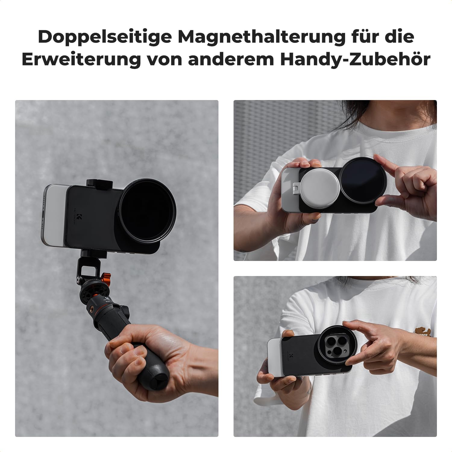 Thumbnail 5 de K&F CONCEPT Magnetischer Filterrahmen für iPhone (6,1 Zoll) – Montageadapter für Objektivfilter 67 mm