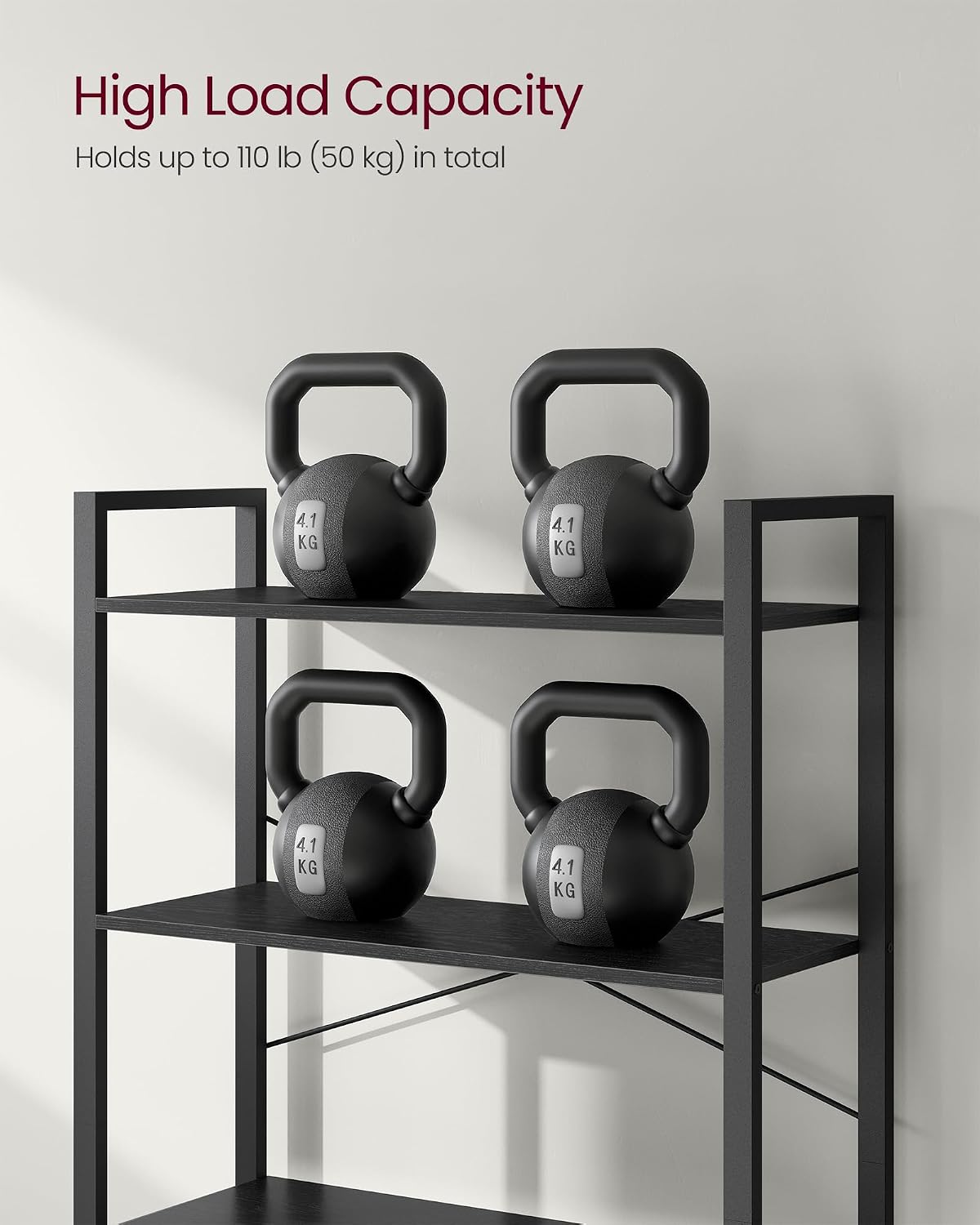 Thumbnail 6 de VASAGLE BARNET LLS082B56 6-Tier Bookshelf, Black Steel and Engineered Wood
