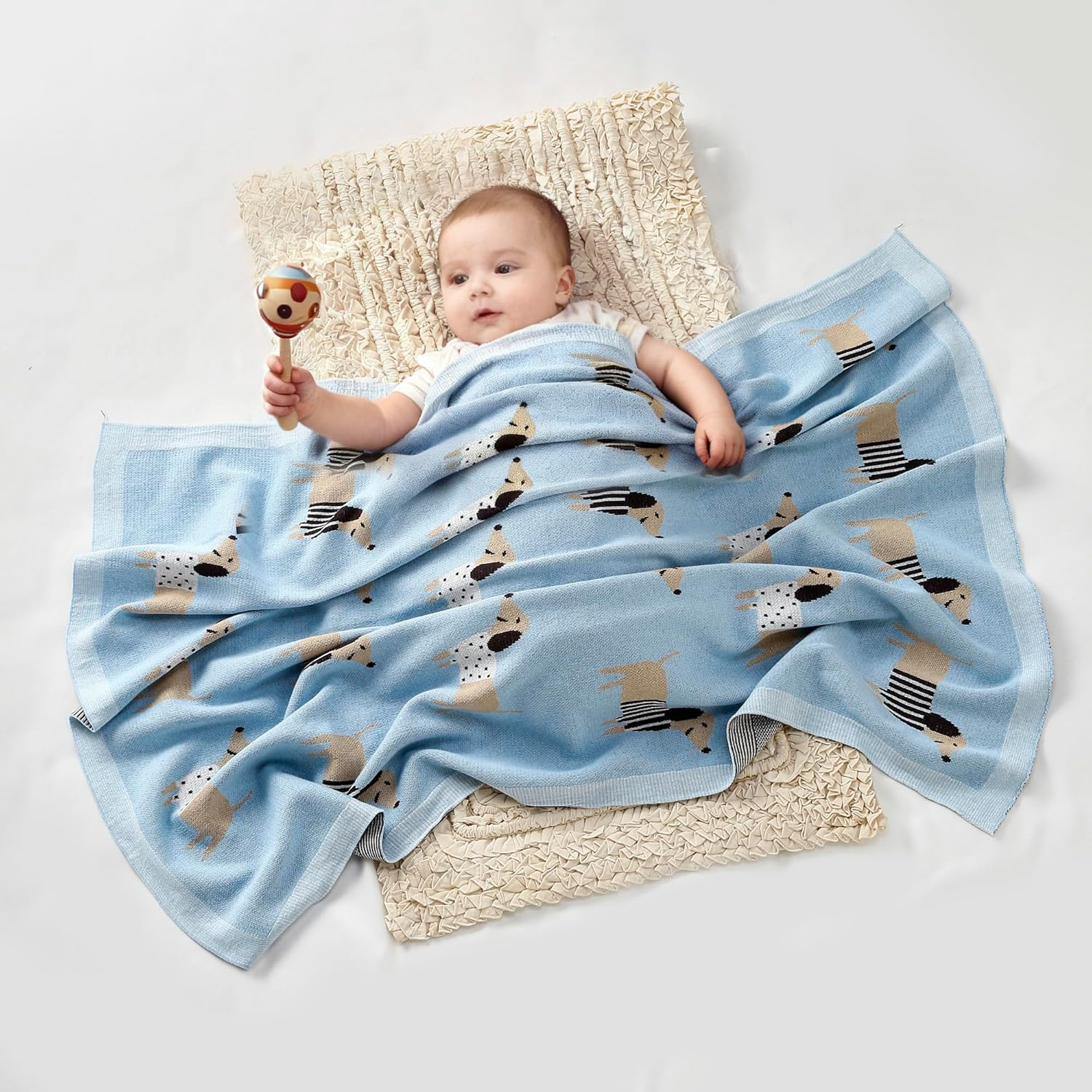 Thumbnail 2 de Loyfoky 100% Cotton Dachshund Baby Blanket – 40x30in breathable swaddle for newborns