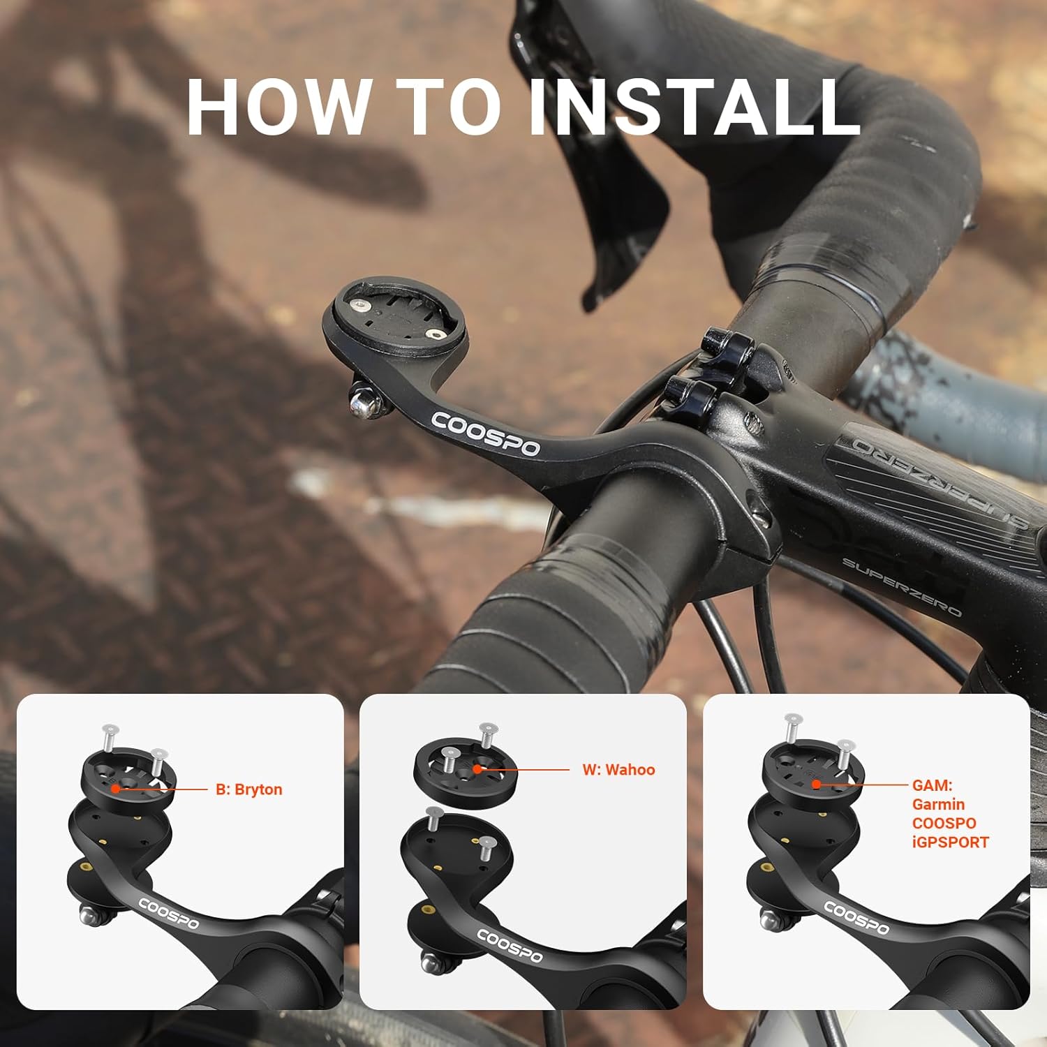 Thumbnail 5 de CooSpo Fahrradcomputer-Halterung mit Schnellspanner – Out-Front-Erweiterung für Garmin, Wahoo, Bryton & CooSpo