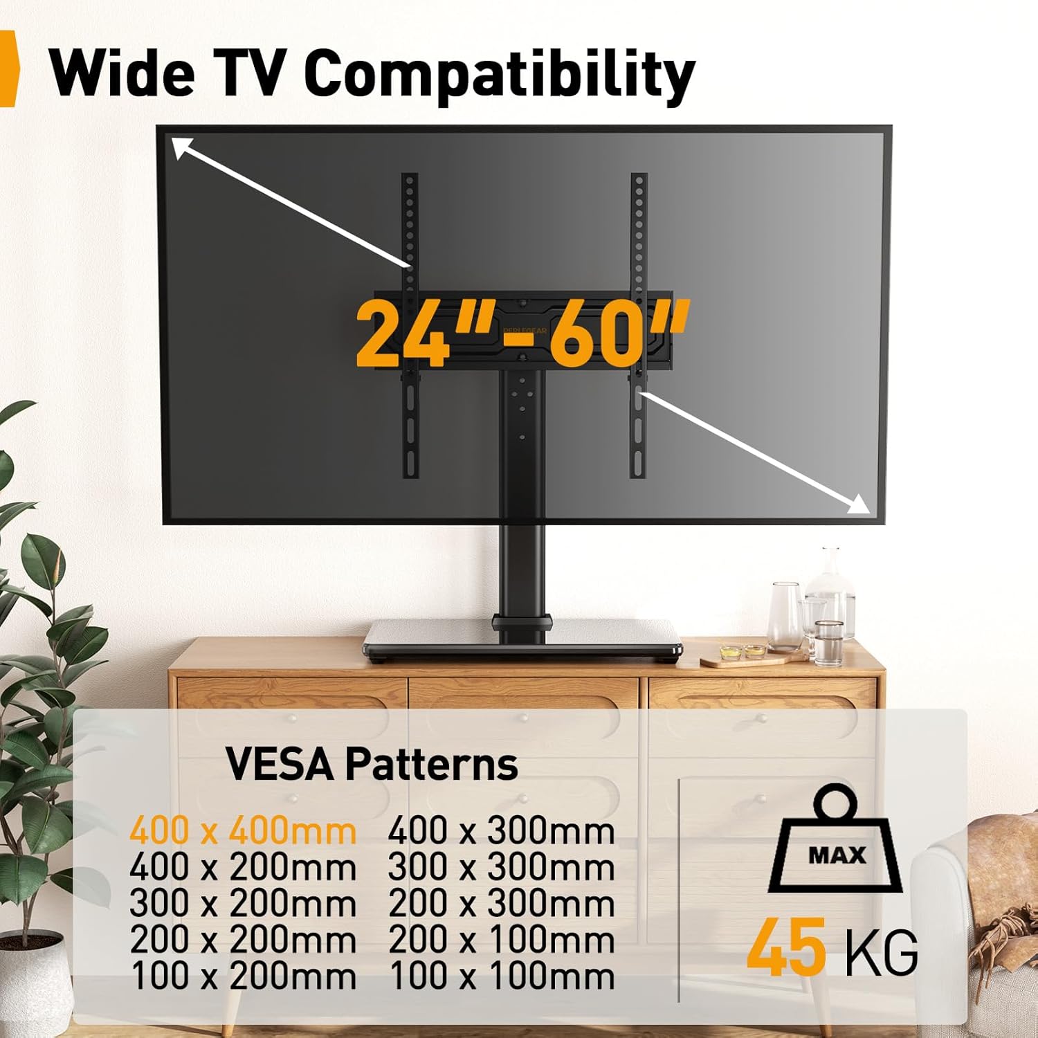 Thumbnail 2 de PERLEGEAR Universal Swivel TV Stand 45kg