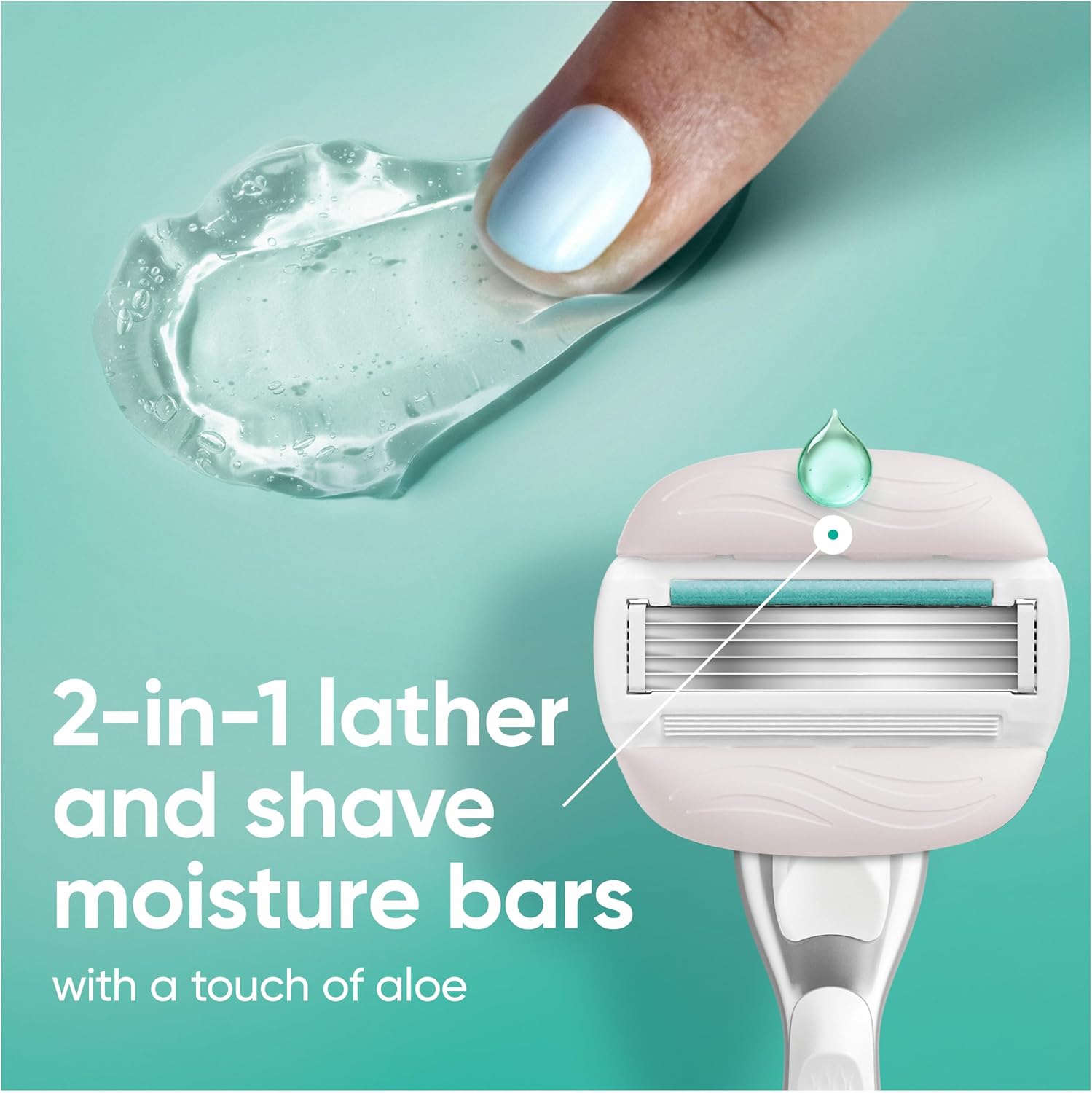 Detalle de Gillette Venus Pro ComfortGlide Sensitive women’s blades (10 refill cartridges) with blade cover