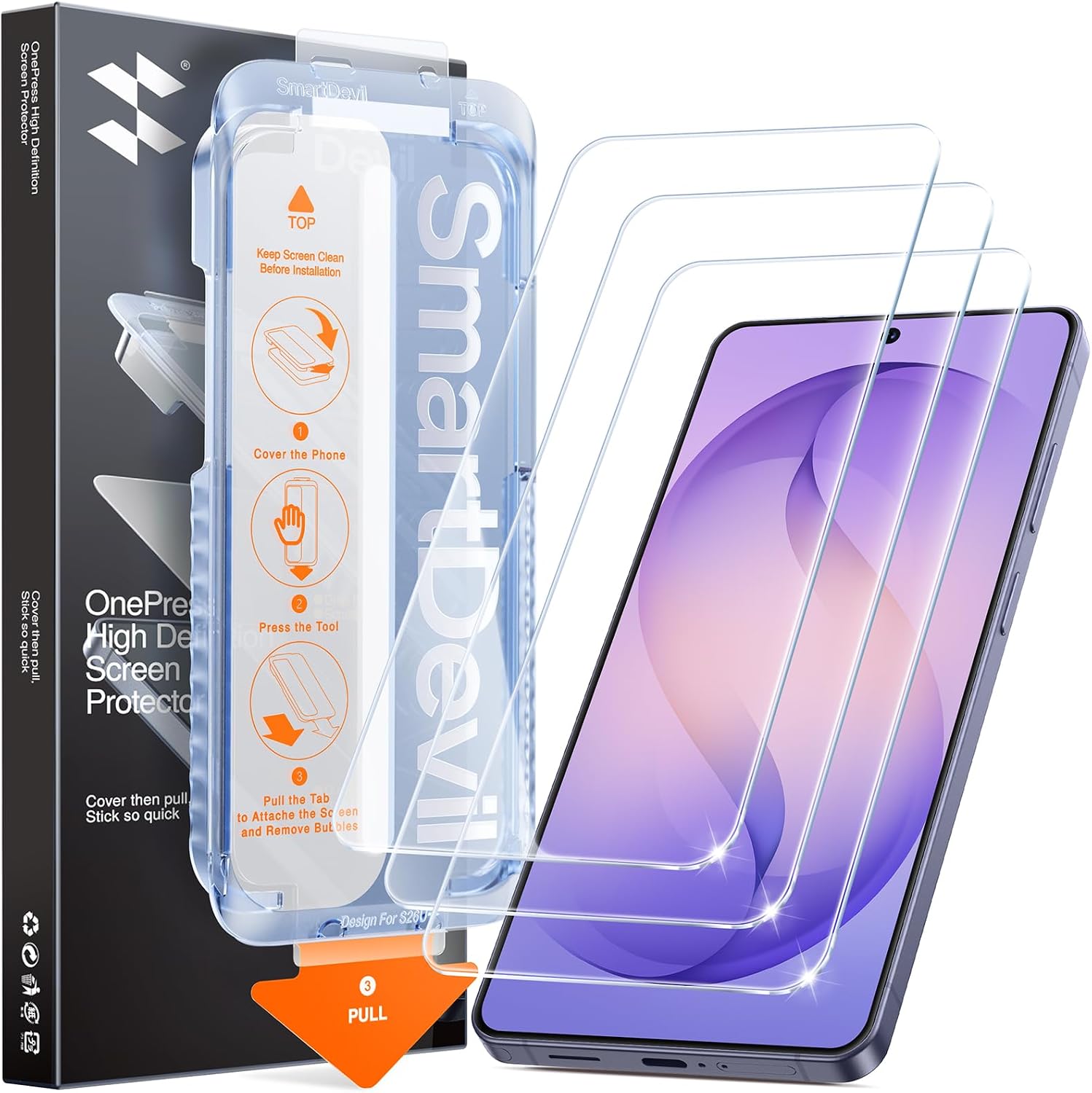 Detalle de SMARTDEVIL Galaxy S26 Ultra Screen Protector, 3-Pack 9H Tempered Glass