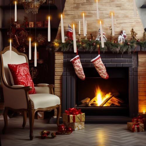 Thumbnail 3 de LIVEN 24 Pcs Halloween LED Magic Hanging Floating Candles – Ensemble féerique avec 2 baguettes magiques