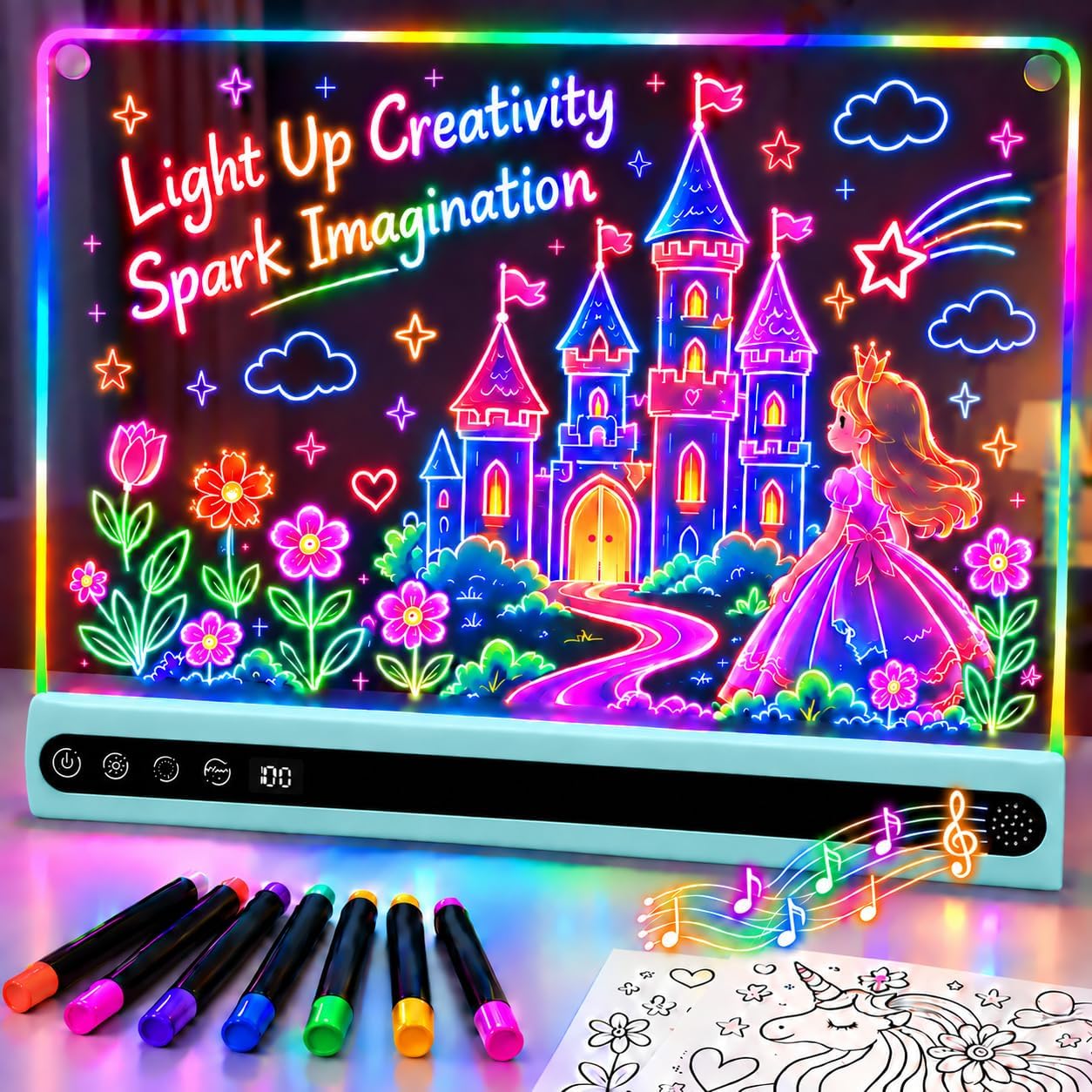Detalle de Rechargeable LED Drawing Board for Kids, 16-inch