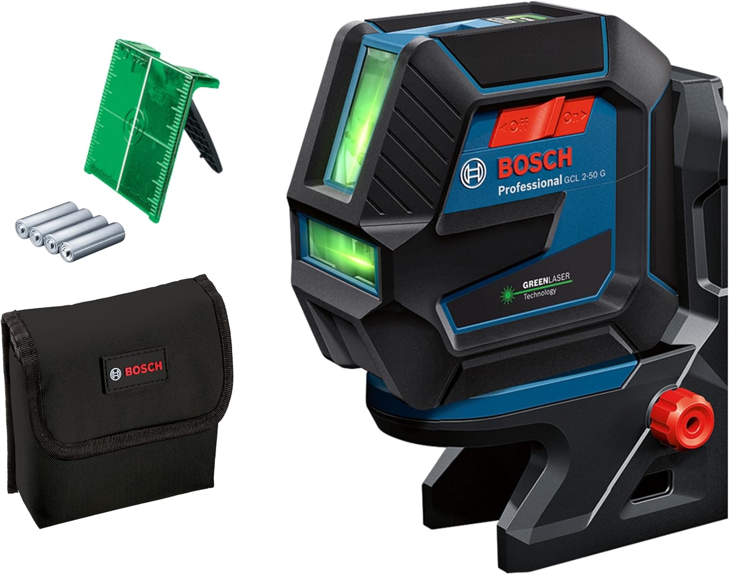 Detalle de Bosch Professional Livella laser GCL 2-50 G: livella verde per interno con RM 10