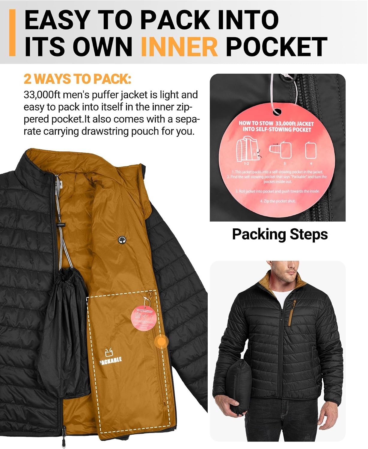 Thumbnail 2 de 33,000ft Herren Steppjacke leicht, 360 g