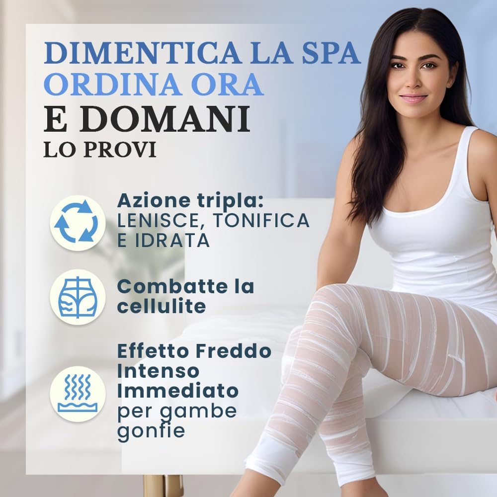 Thumbnail 2 de Ritalia Bendaggi drenanti per gambe con effetto freddo (mentolo, zenzero, caffeina) – 2 bende da 10 m