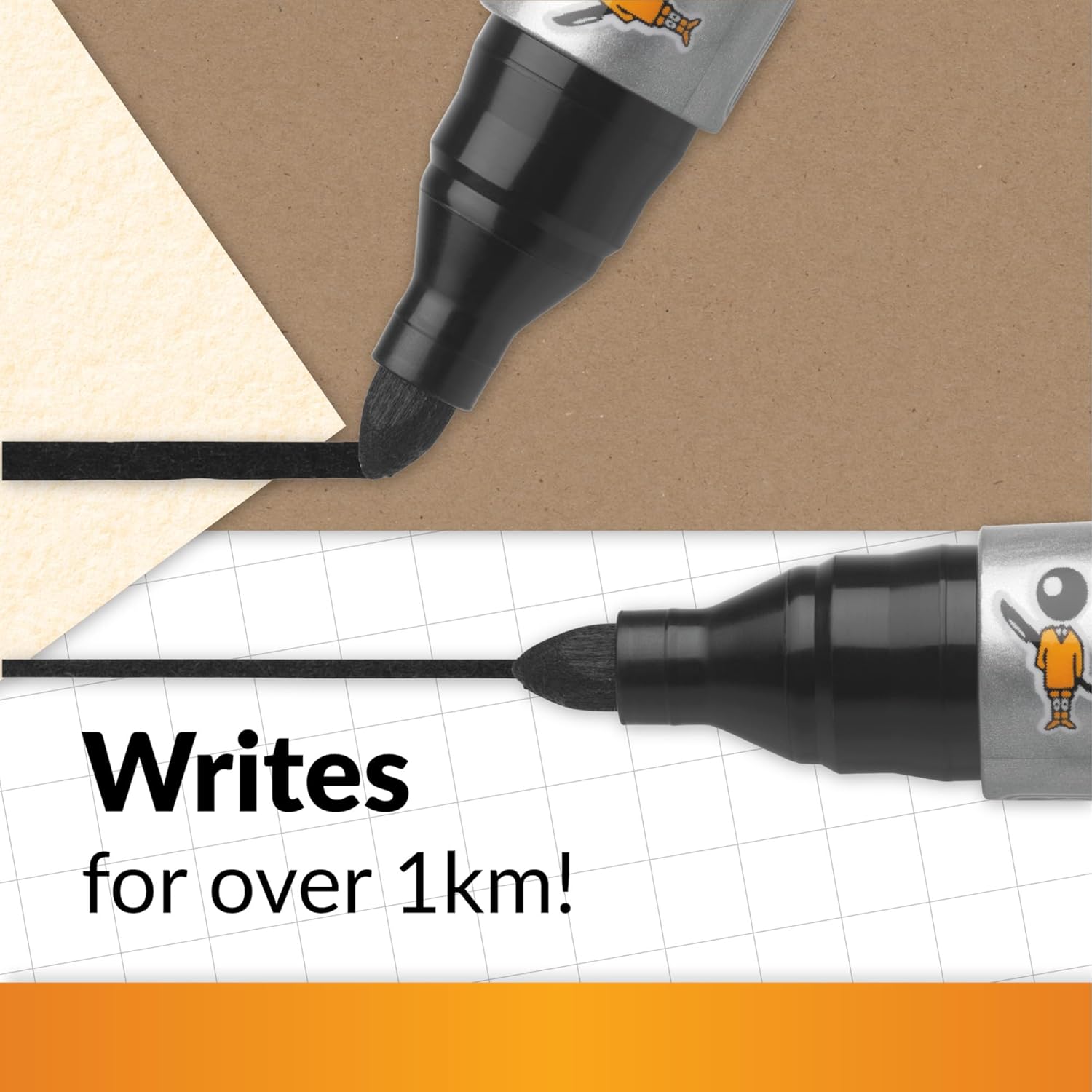 Detalle de BIC Marking 2000 ECOlutions Permanent Markers – Medium Bullet Tip, Black (Box of 36)