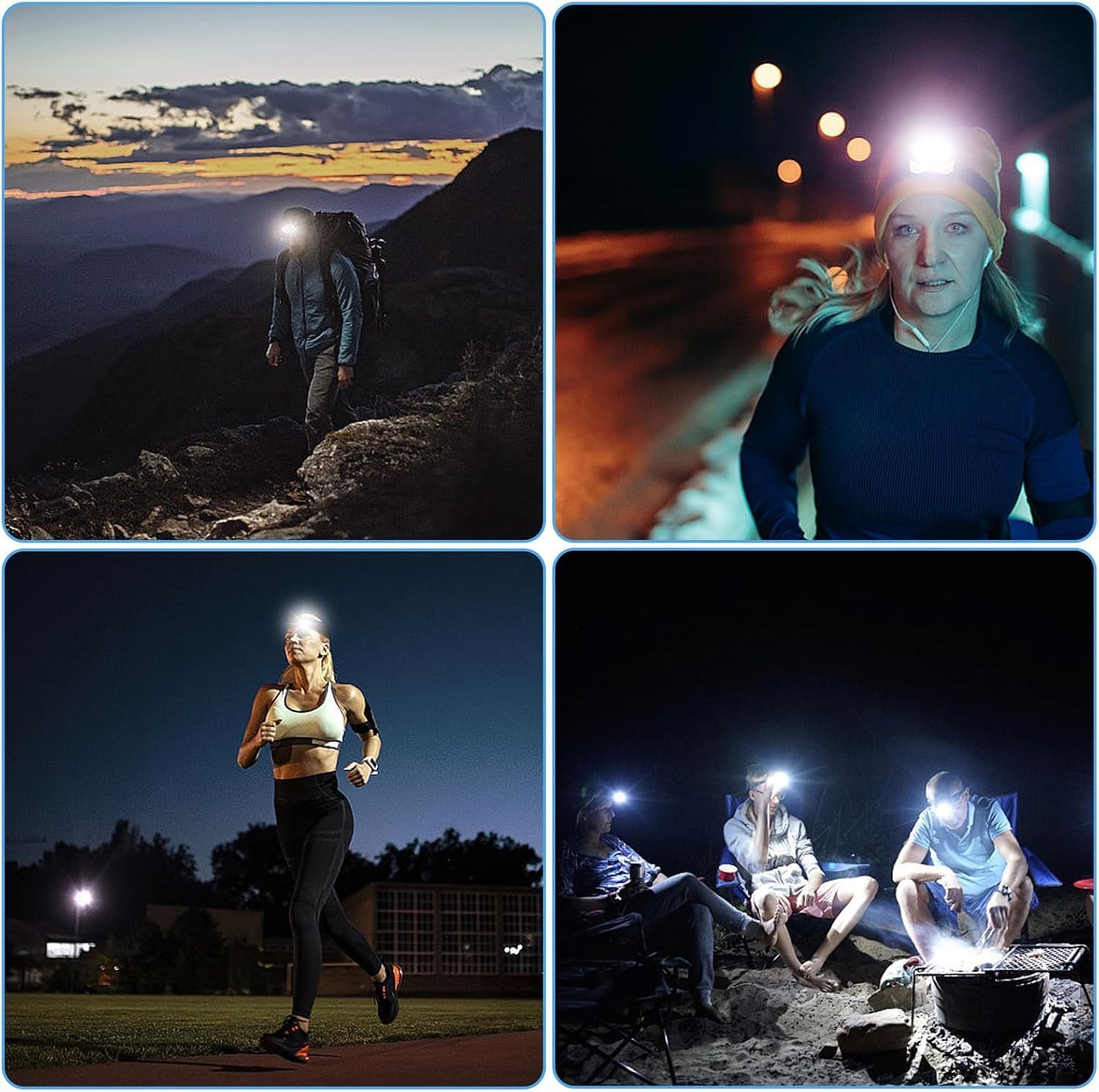 Thumbnail 6 de LED Lighted Headband with 4 LEDs – USB Rechargeable Night Running Headlamp for Runners