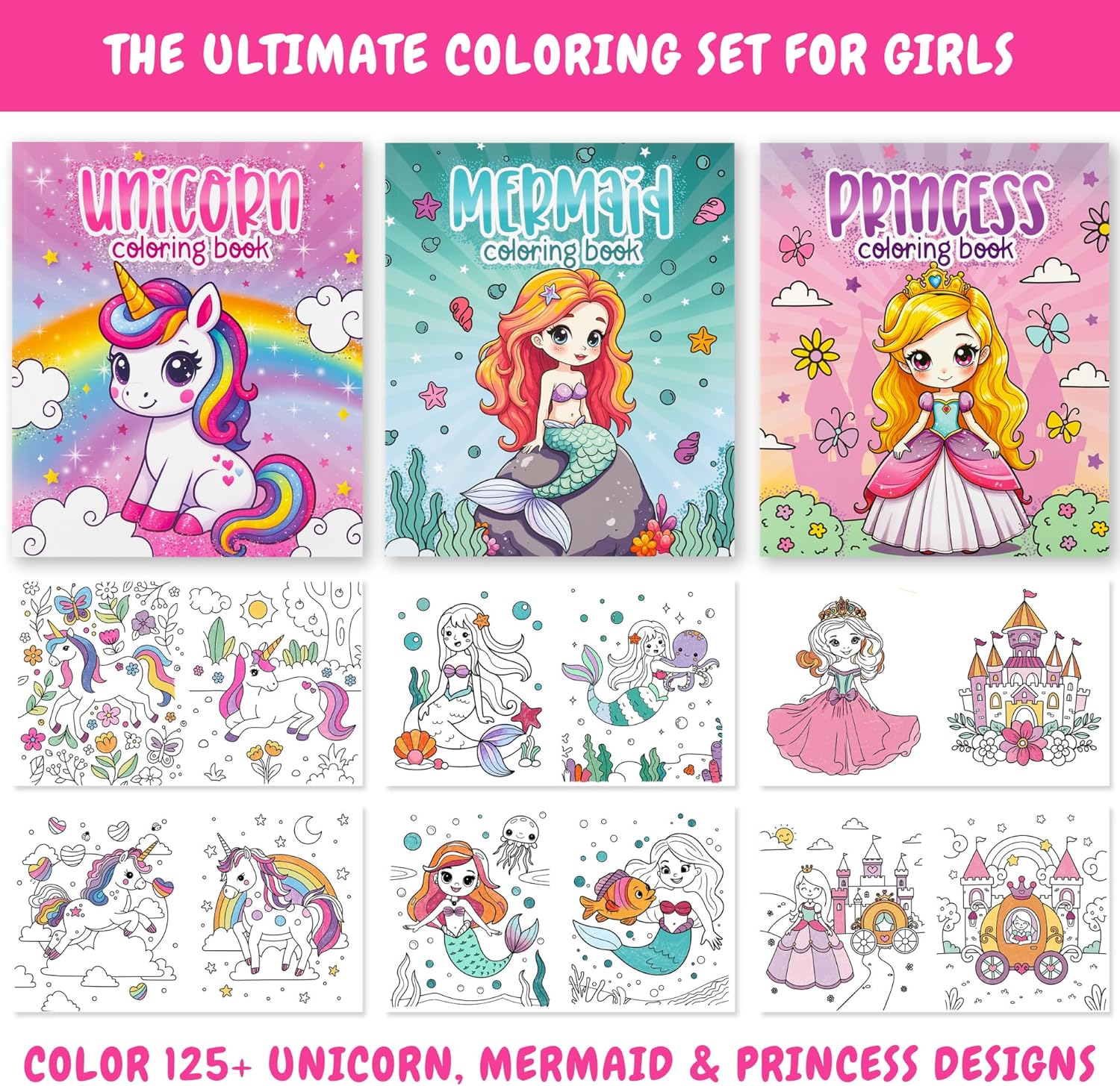 Thumbnail 6 de ZICOTO Fun Coloring Books Set of 3 for Girls 🎨