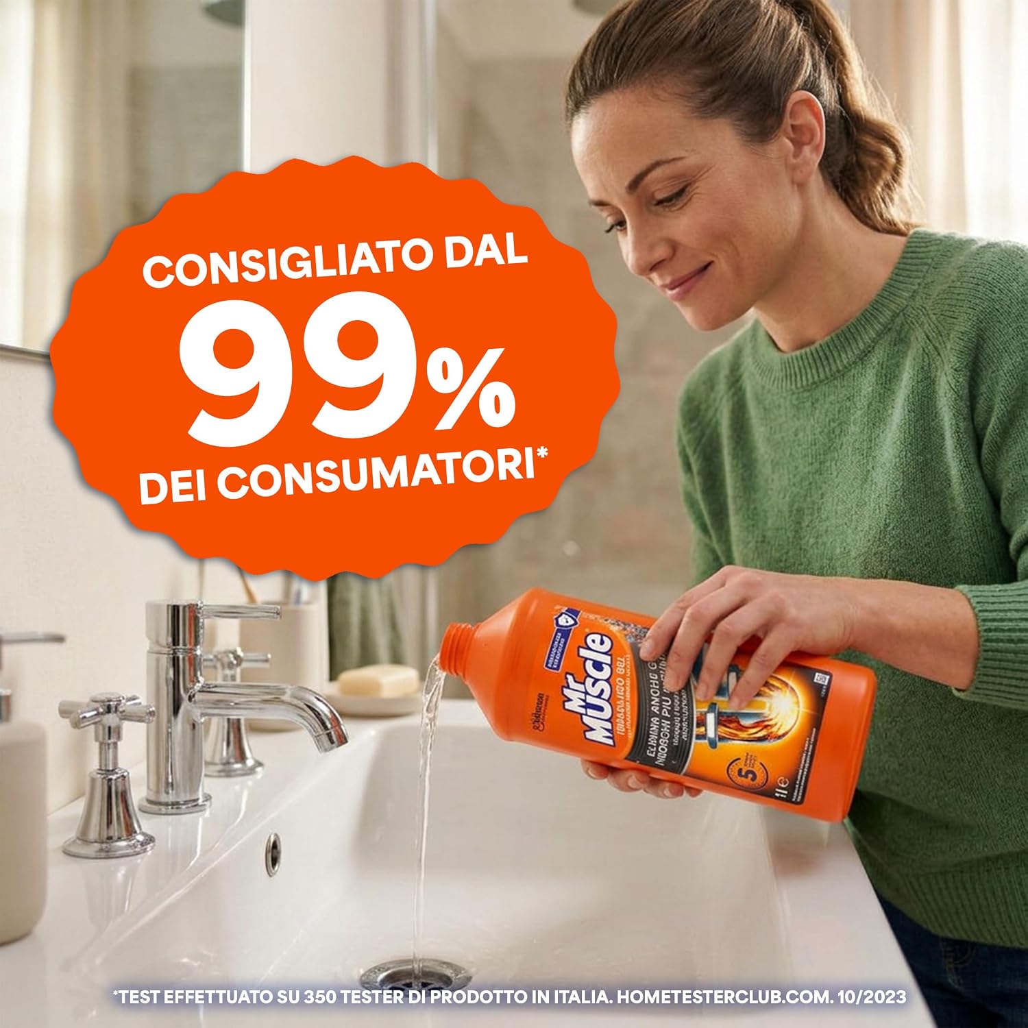 Detalle de Mr Muscle Idraulico Gel, Disgorgante Professionale Forte 3 Pezzi x 1000 ml