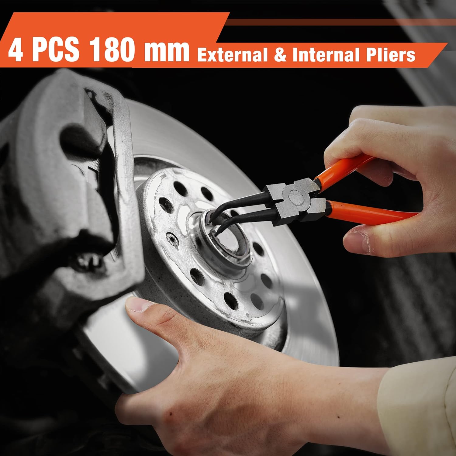 Thumbnail 6 de ValueMax 180mm Circlip Pliers Set – 4‑Piece Internal & External Snap Ring Pliers in Zip Case