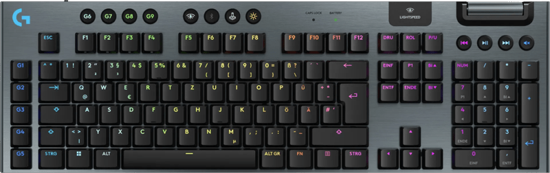 Detalle de Logitech G915 X Lightspeed Wireless Gaming-Tastatur Qwertz Schwarz – GL Tactile, kabellos