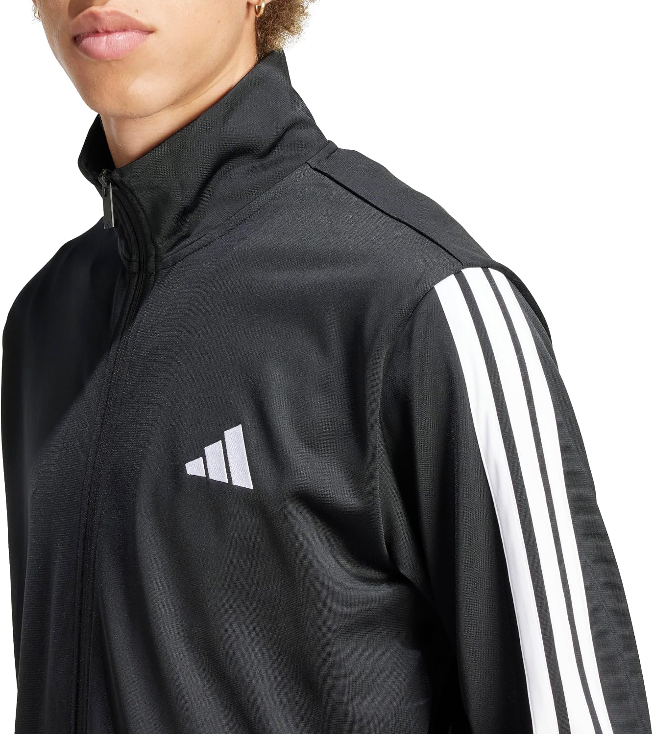 Detalle de adidas Herren Sportswear Basic 3 Stripes Tricot Track Suit – Schwarz, Größe L