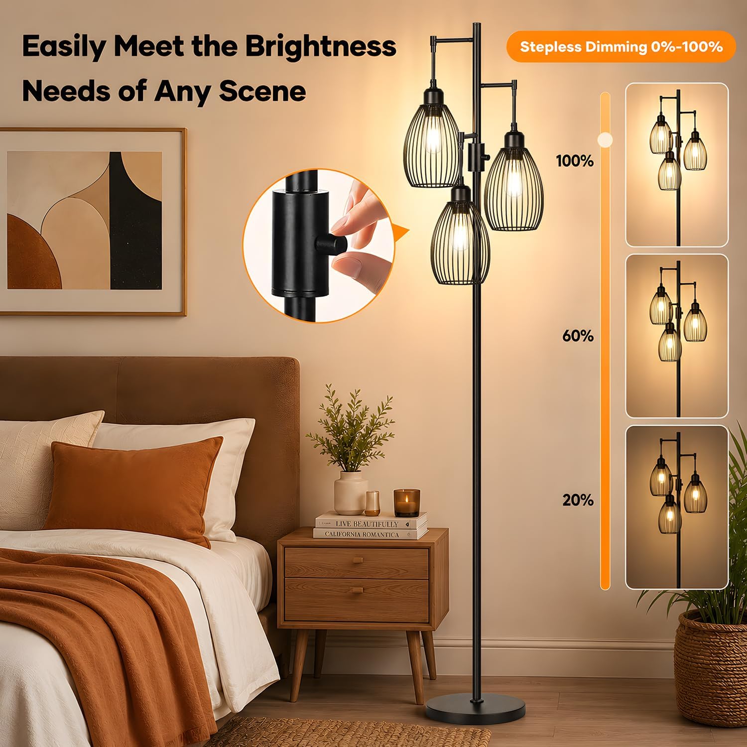 Detalle de Dimmable floor lamp, 68 inches