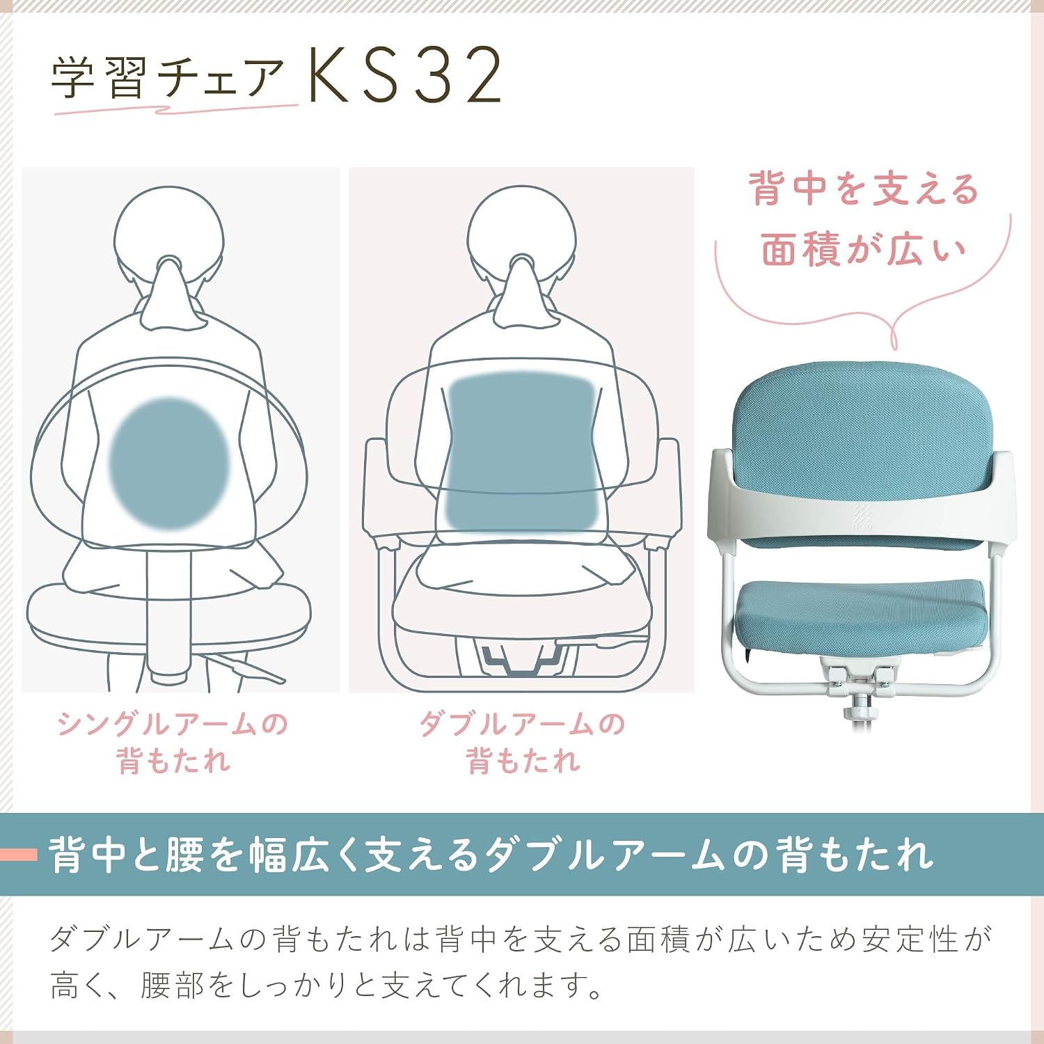 Thumbnail 6 de イトーキ KS32-5NY 学習椅子 ネイビー|傾斜スライド・スマートロッキング・高さ調節