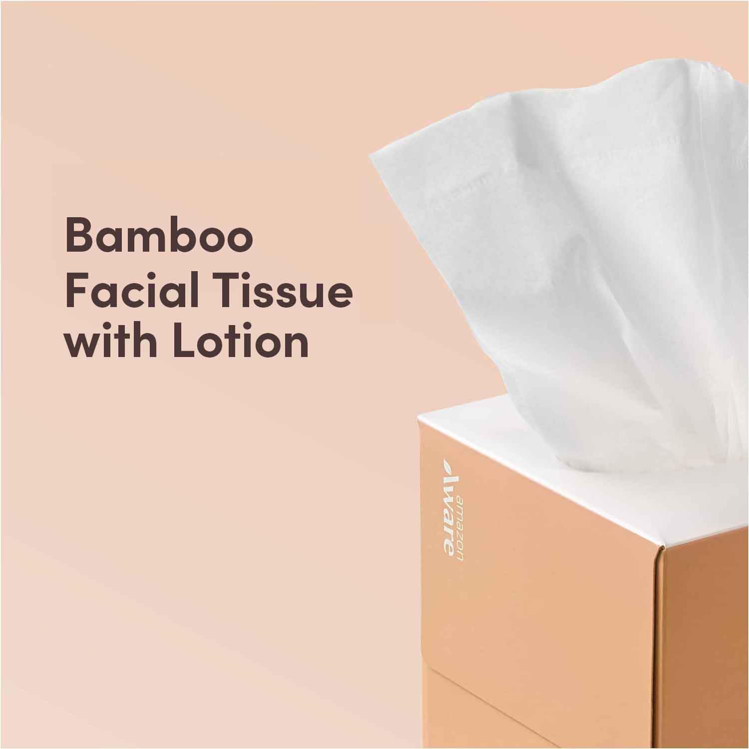 Detalle 2 de Amazon Aware Bamboo Facial Tissues with Lotion, 3-Ply, FSC Certified, 12-Pack (60 Sheets per Box, 720 Total)