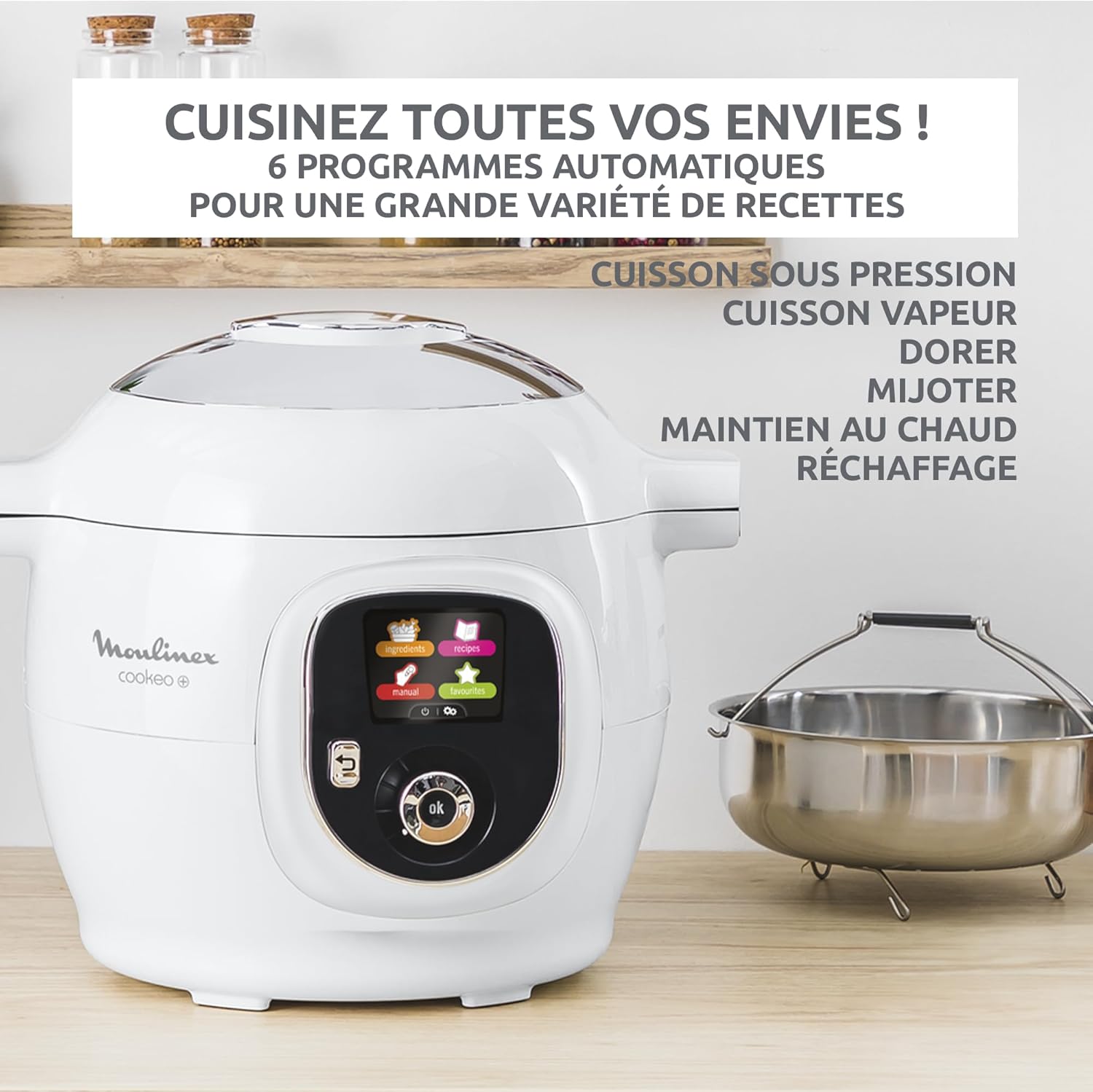 Thumbnail 2 de Moulinex Cookeo Multicuiseur intelligent 6L CE854110 – 80 recettes intégrées, cuisson sans surveillance