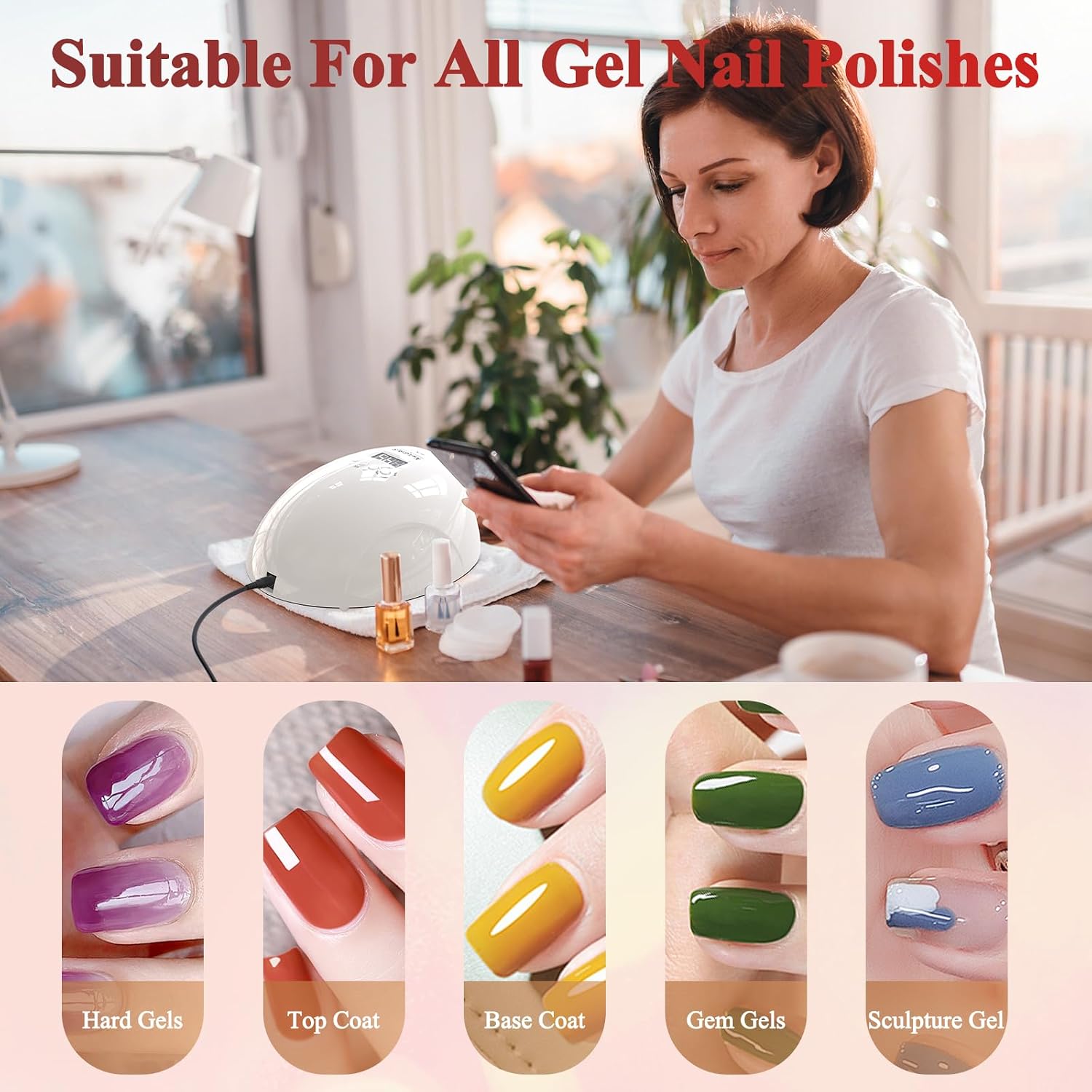 Detalle 2 de NAILGIRLS UV LED Nail Lamp 150W Gel Dryer ๐