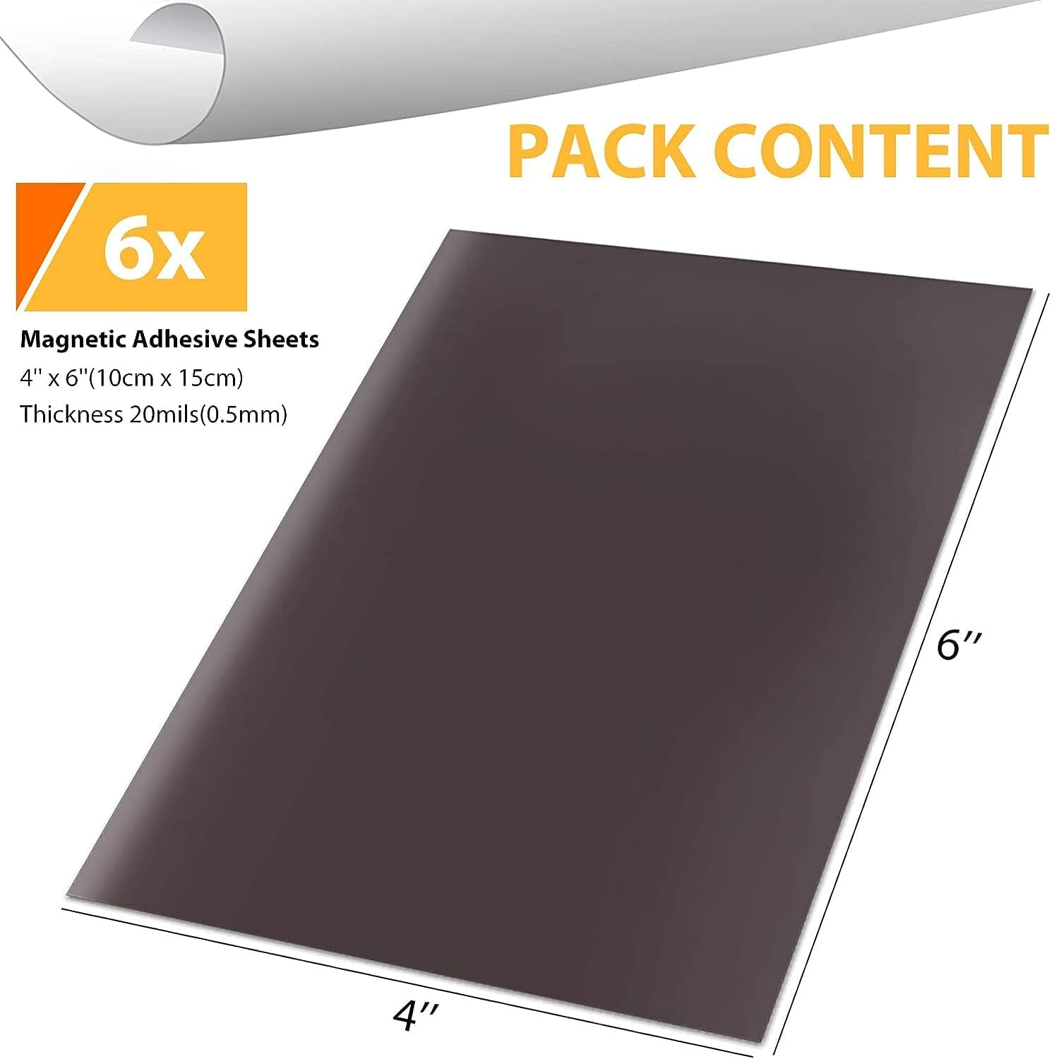 Detalle 2 de FINDMAG Decorative Magnet Sheets, 12 Pack 4 x 6 Inches – Premium Strong Adhesive, Flexible Self-Adhesive Magnets