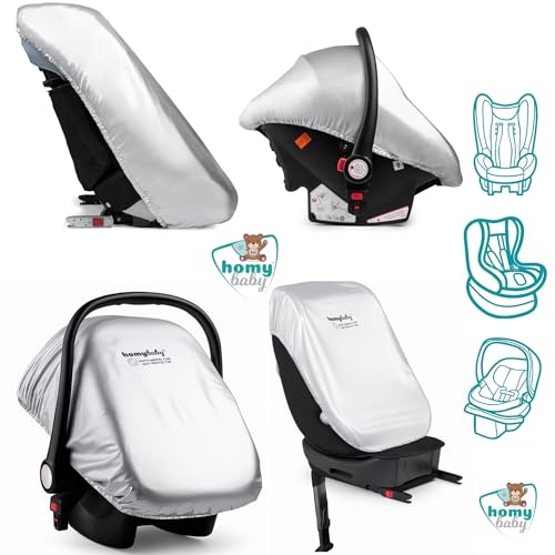 Detalle de HOMYBABY Funda Antitérmica para Silla de Coche Bebe (2 Unidades) ANTI UV – Universal y Ajustable