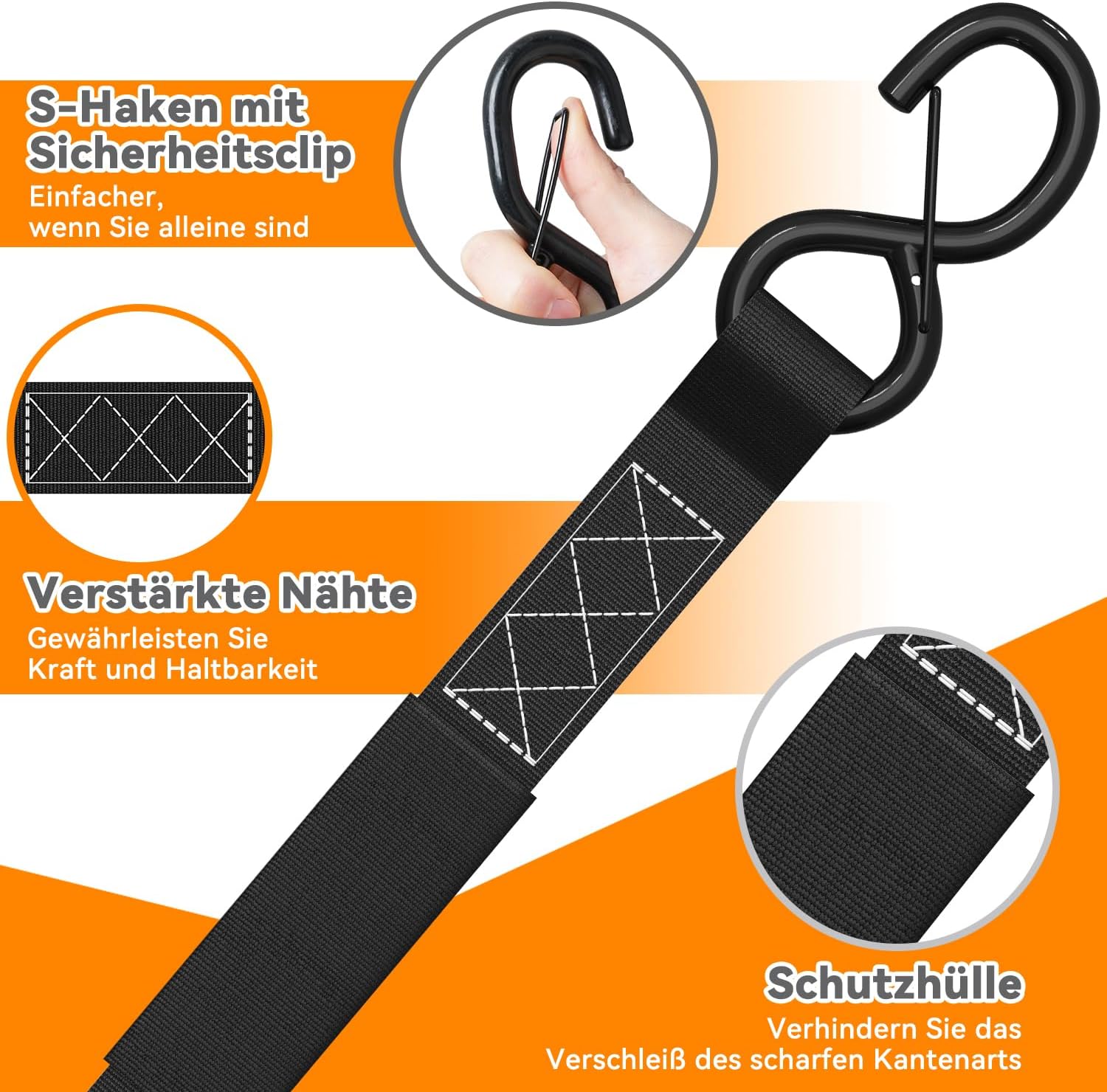 Detalle 2 de Ohuhu Spanngurte Ratsche 4,6 m 1500 kg đ