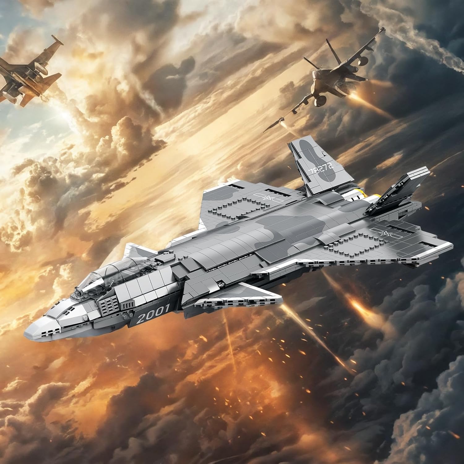 Thumbnail 3 de JMBricklayer Military Chengdu J-20 Stealth Fighter Building Set (60010) – 1911 Pieces