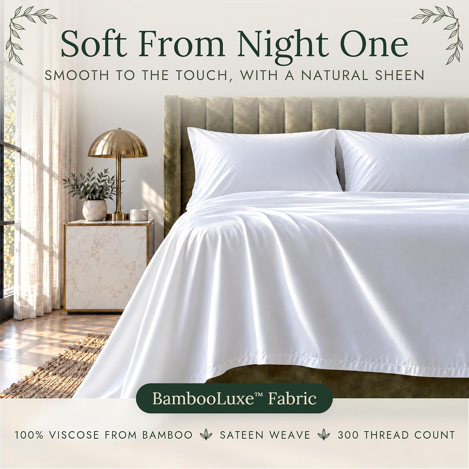 Detalle 2 de DECOLURE Bamboo Viscose Queen Sheets 17"