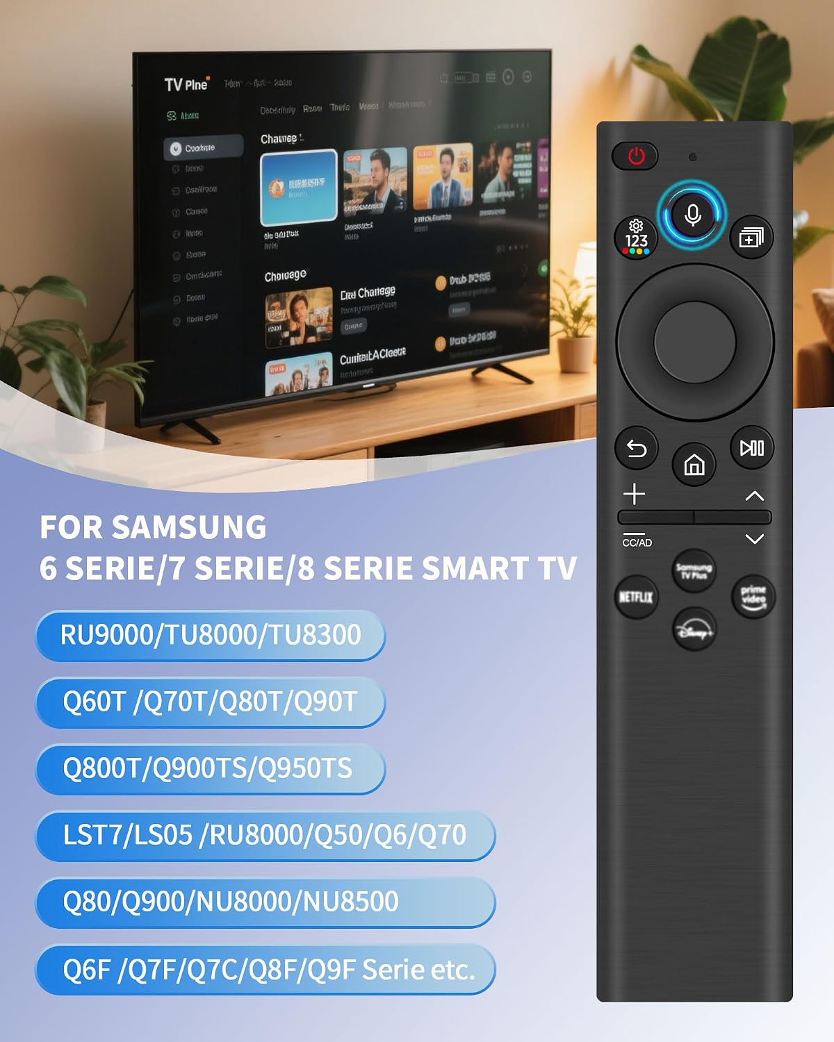 Detalle de Suoxiom B-BN59-01385A zonne-afstandsbediening voor Samsung Smart TV met Bluetooth