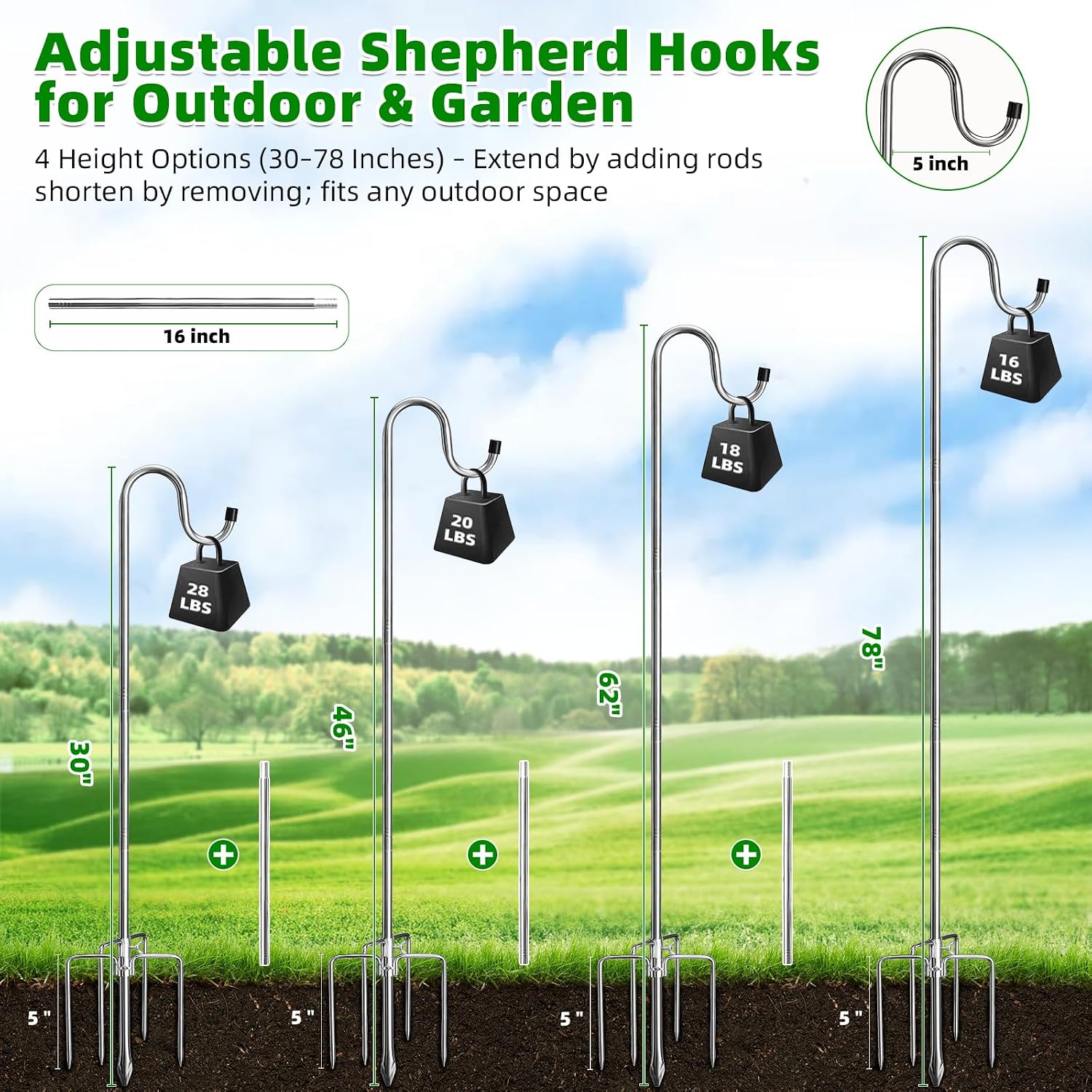 Thumbnail 4 de COCONUT Shepherd's Hook, 78-Inch