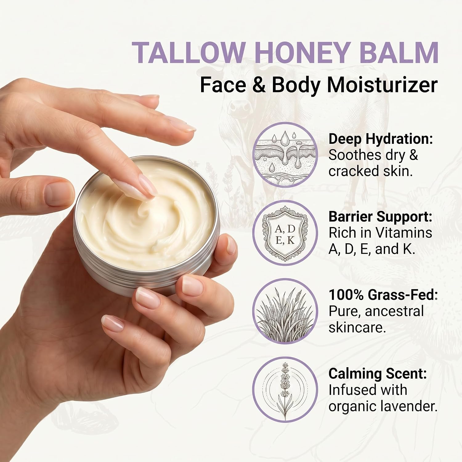 Thumbnail 2 de Beef Tallow Face Balm with Lavender