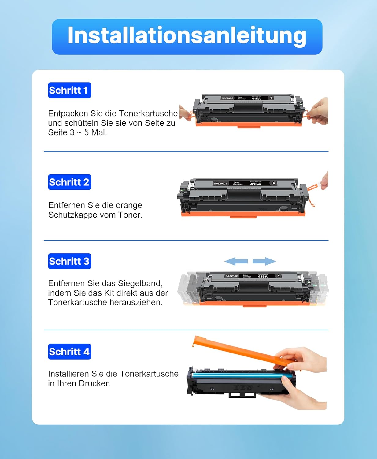 Thumbnail 5 de 415A 415X Toner 4er‑Pack für HP Drucker 🖨