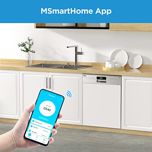 Detalle de Midea Geschirrspüler Teilintegriert 60 cm – 13 Gedecke, flexible Beladung, Home Connect