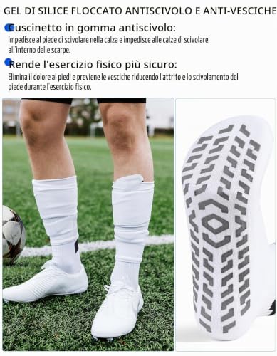 Detalle de CLOSEMATE 1/3 Paia Calzini da Calcio Antiscivolo con Grip in Silicone