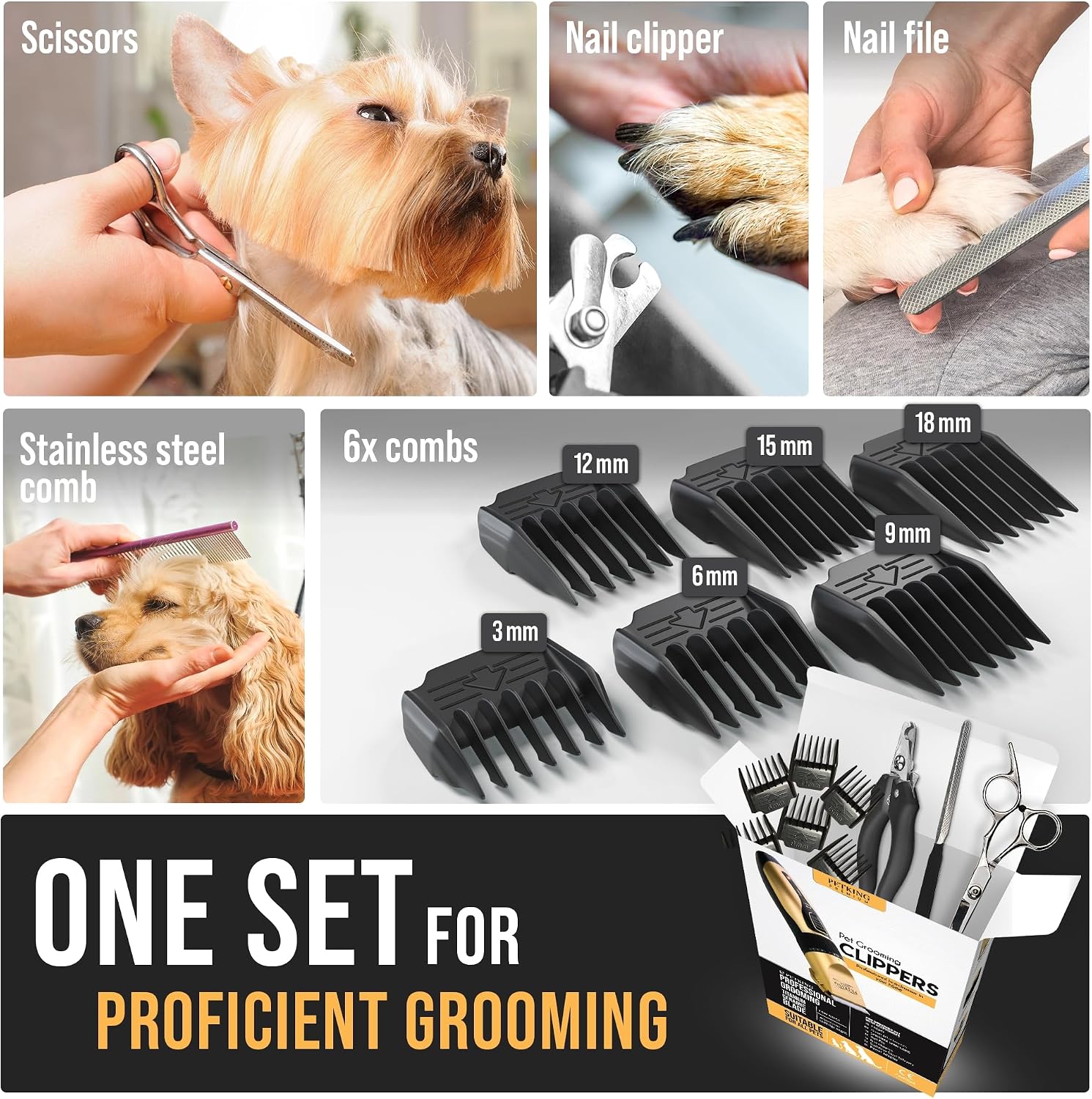 Detalle 2 de PetKing Premium Dog Clippers: A Practical Grooming Kit for Home & Pro Use