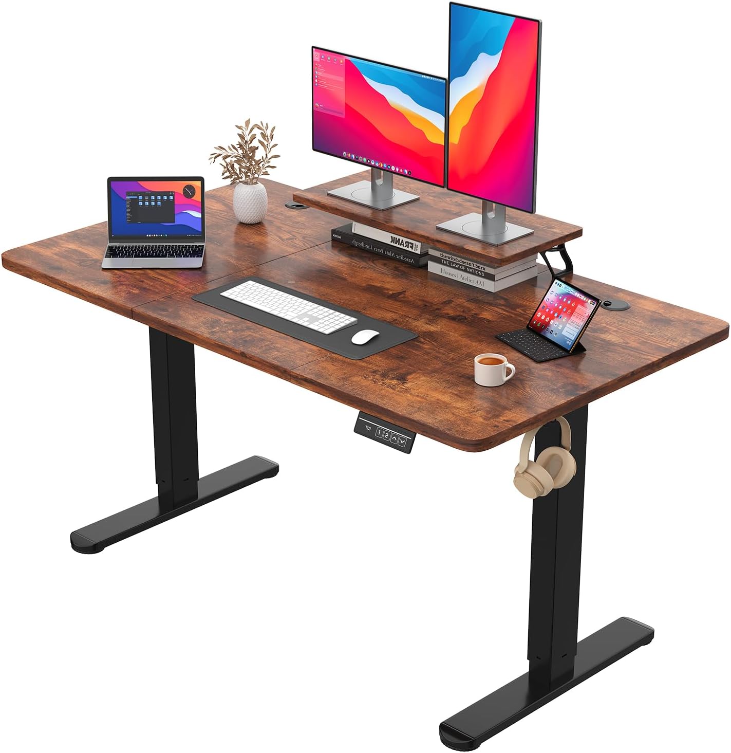 Detalle de JUMMICO Scrivania regolabile in Altezza 140 x 60 cm – Ufficio elettrica con memoria