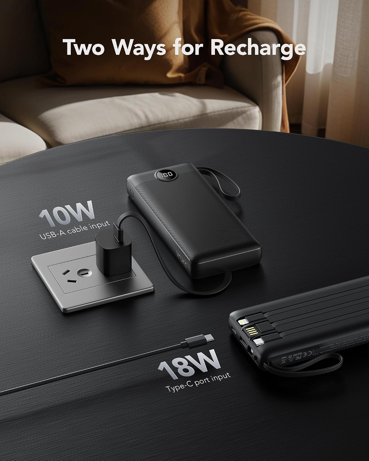 Detalle 2 de VRURC Portable Charger 20000mAh Power Bank