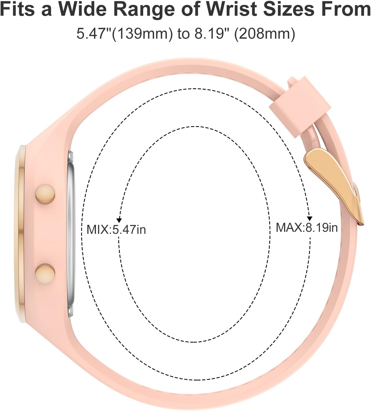 Detalle de GOLDEN HOUR Digital Uhr Damen – 5ATM wasserdichter Sport-Chronograph mit Silikonarmband