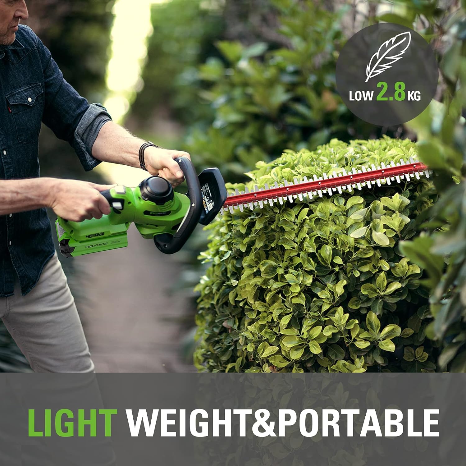 Thumbnail 3 de Greenworks 40V 61cm Battery Extension Hedge Trimmer 2 in 1 📏
