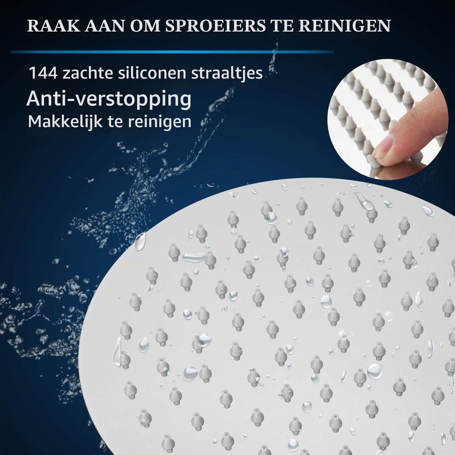 Detalle de Markcco MKEU-108-SHR regendouchekop 25 cm, rond, RVS 304 en chroom
