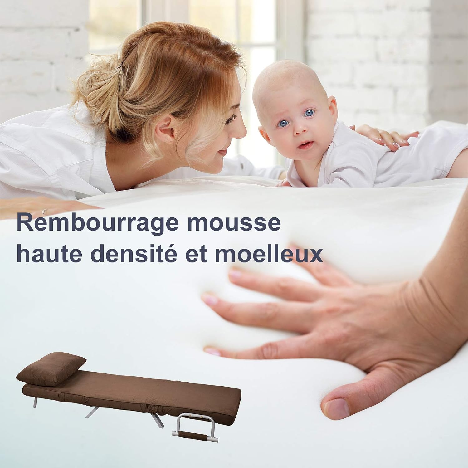 Thumbnail 6 de HOMCOM Fauteuil canapé-lit Grand Confort 1 place